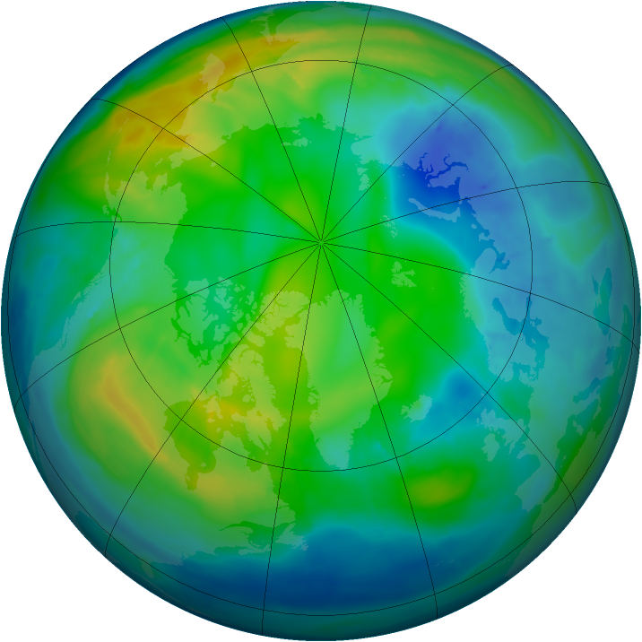 Arctic ozone map for 10 November 2014